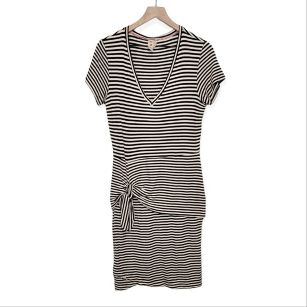 Anthropologie Dolan Malta Tie-Waist Dress Black & White Stripe Size Medium